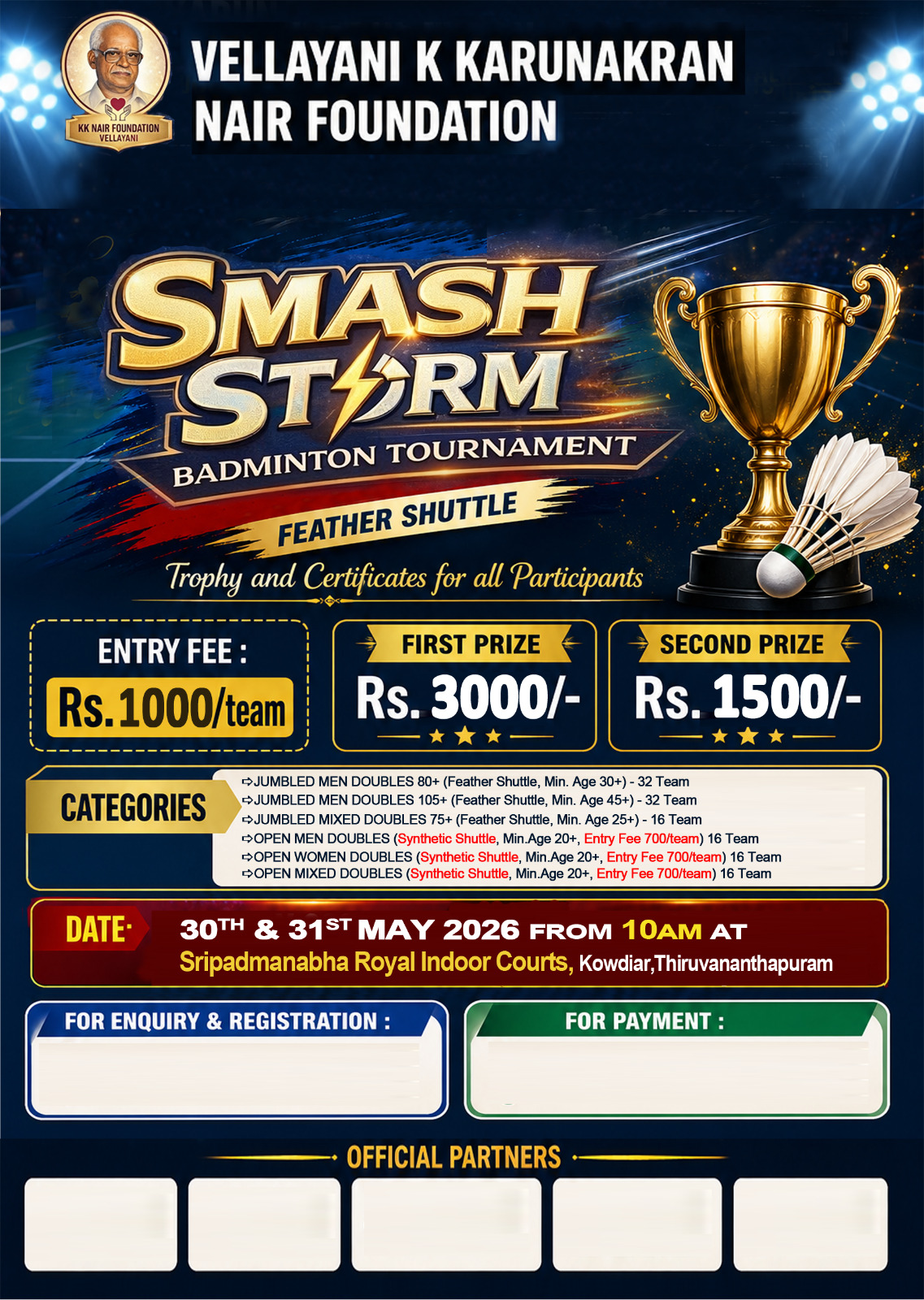 Smash Storm Badminton Tournament logo